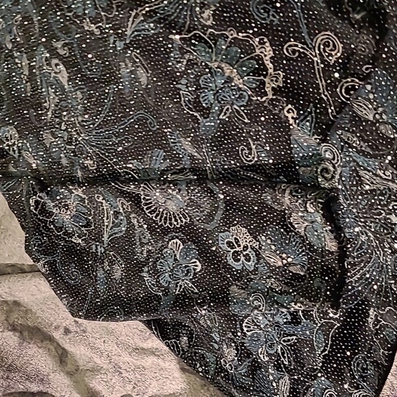 WAS $49 NOTATION Black velvet Sparkly faux Sequin jacket Pullover Top - Picture 8 of 9